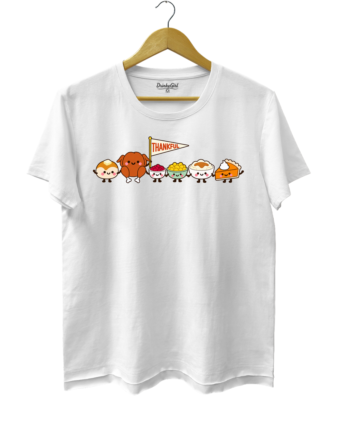 Cute Thanksgiving Food Tee - White