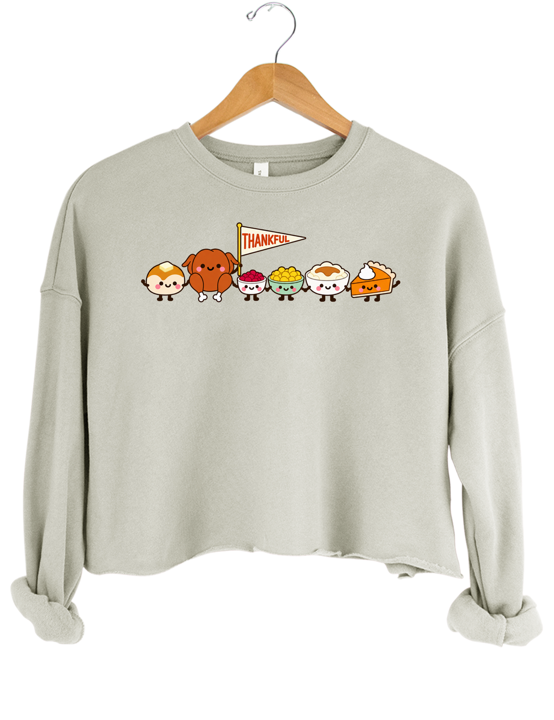 Cute Thanksgiving Food Crop Sweatshirt - Gray