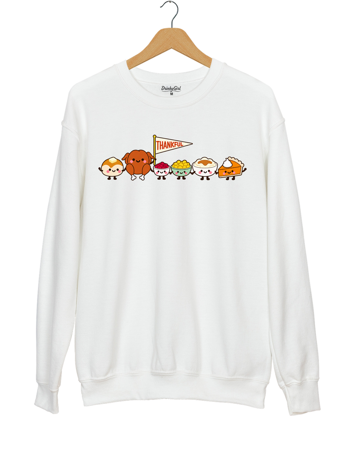 Cute Thanksgiving Food Sweatshirt - White