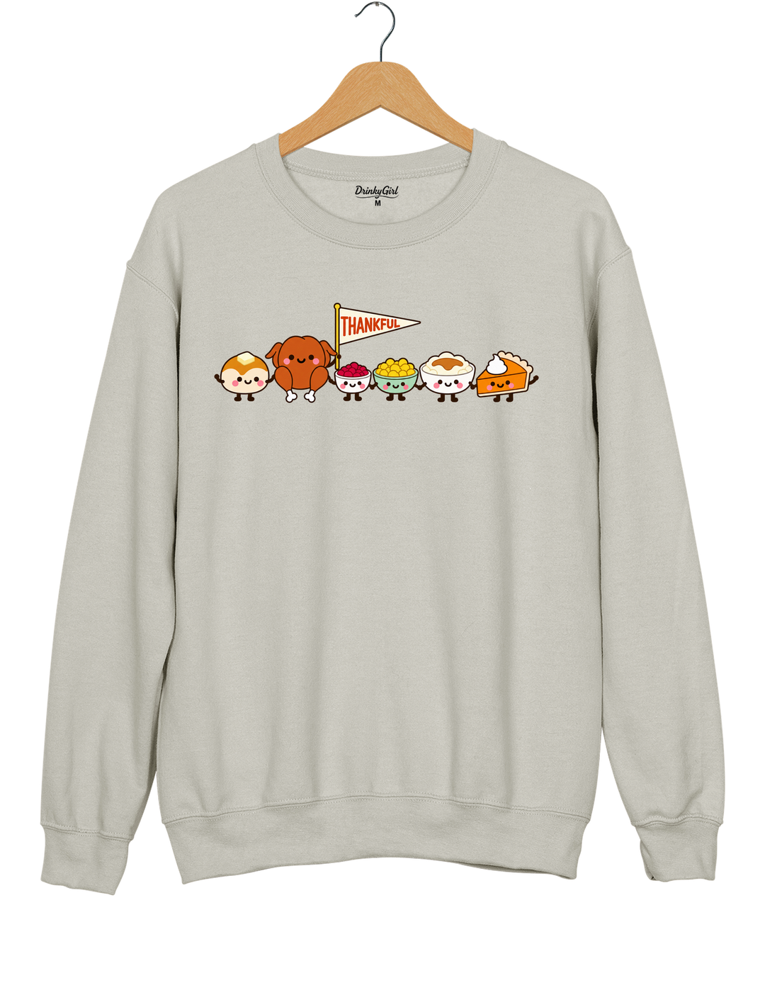 Cute Thanksgiving Food Sweatshirt - Gray