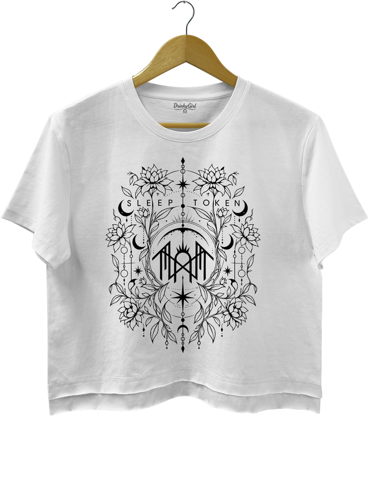 Sleep Token Crop Top - White