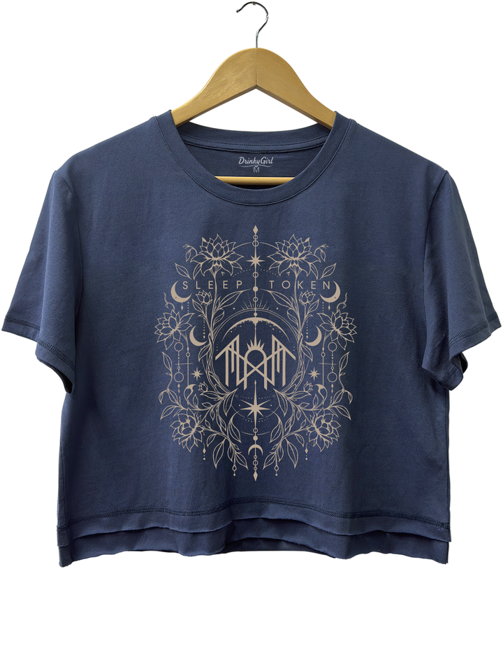 Sleep Token Crop Top - Navy Blue
