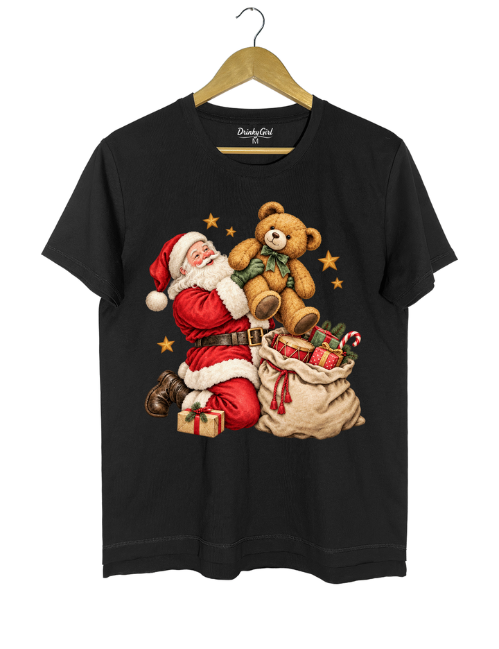 Vintage Santa And Bear Tee - Black