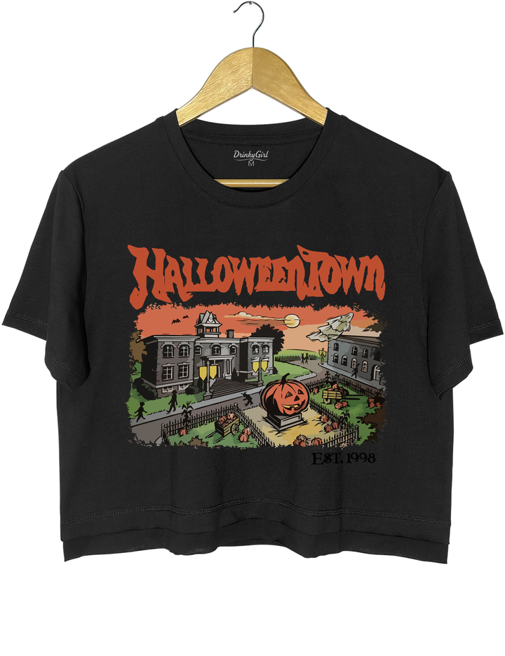Halloween Town Est 1998 Crop Top - Black