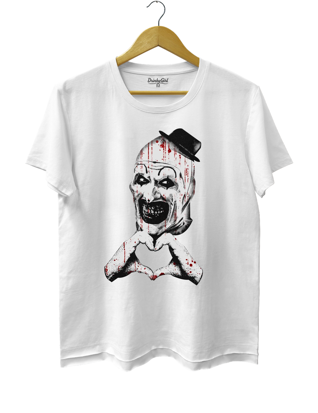 Horror Clown Heart Hands Tee - White