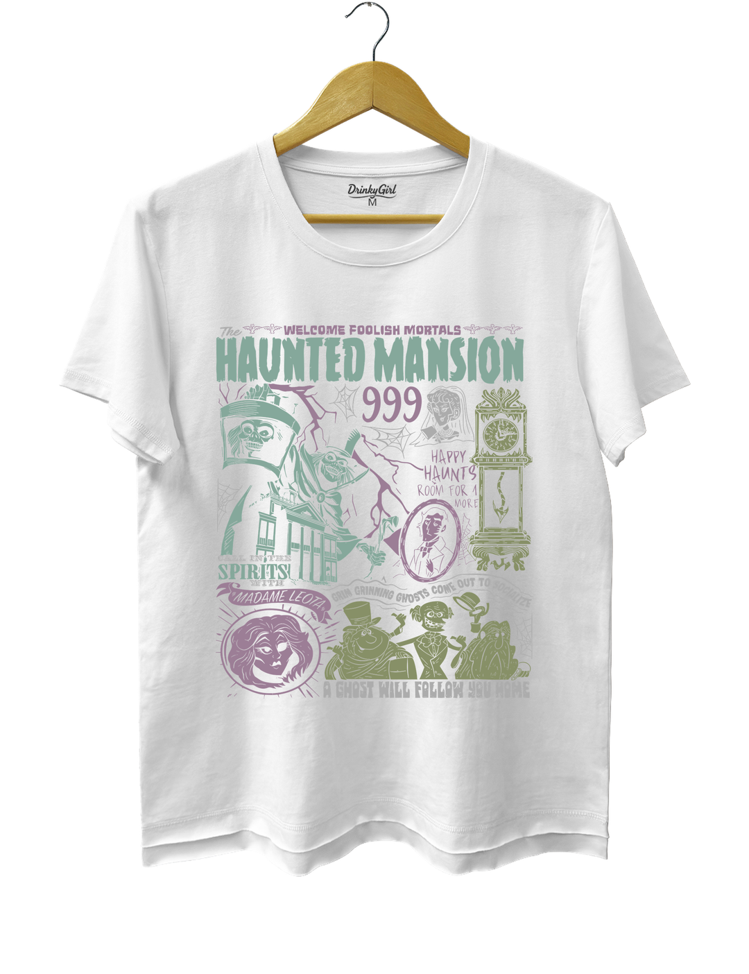 Welcome Foolish Mortals Hitchhiking Ghost Spooky Season Madam Leota Crop Top