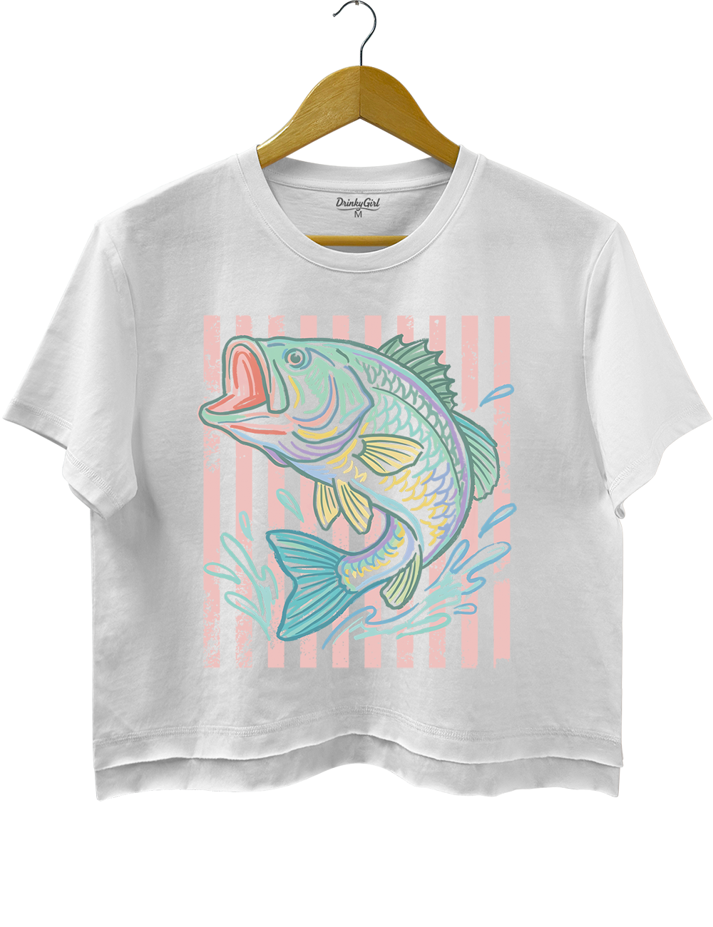 Retro Bass Fish Trendy Beach Crop Top