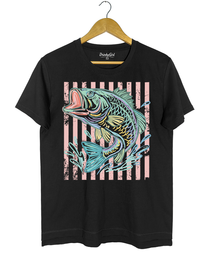 Retro Bass Fish Trendy Beach Crop Top