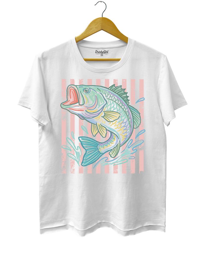 Retro Bass Fish Trendy Beach Crop Top