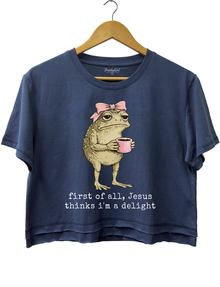 Christian Frog Coffee Crop Top