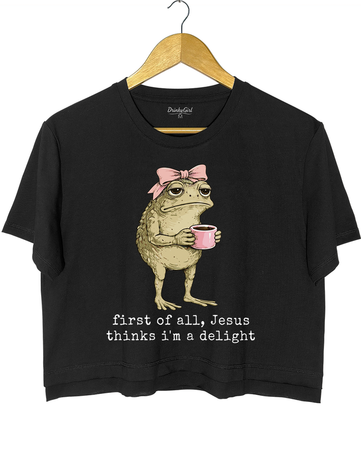Christian Frog Coffee Crop Top