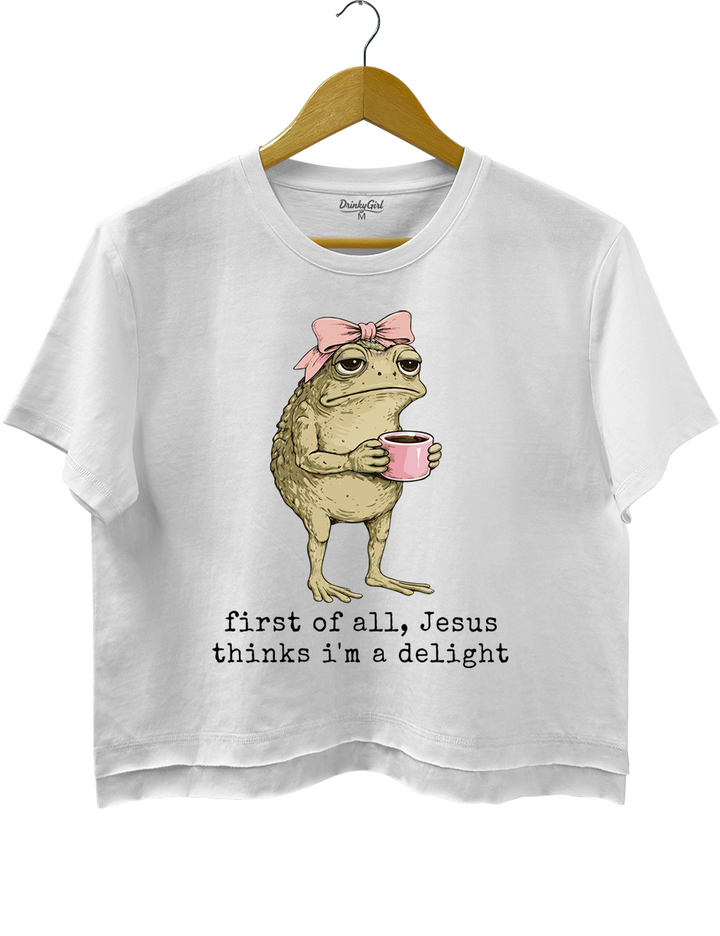 Christian Frog Coffee Crop Top
