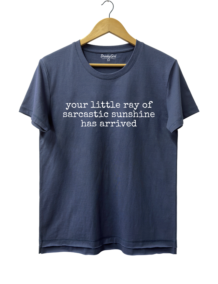 Your Little Ray of Sarcastic Sunshine Has Arrived Tee - Navy Blue
