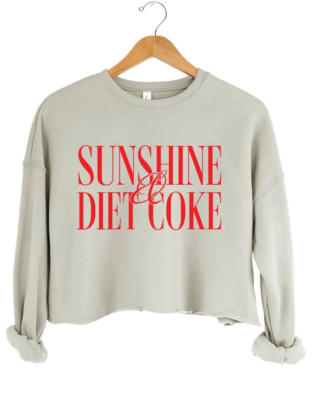 Sunshine And Diet Coke Crop Sweatshirt - Gray