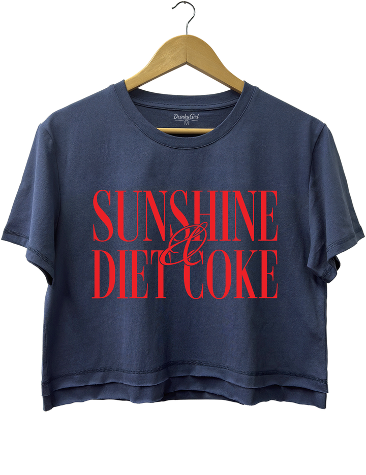 Sunshine And Diet Coke Crop Top - Navy Blue