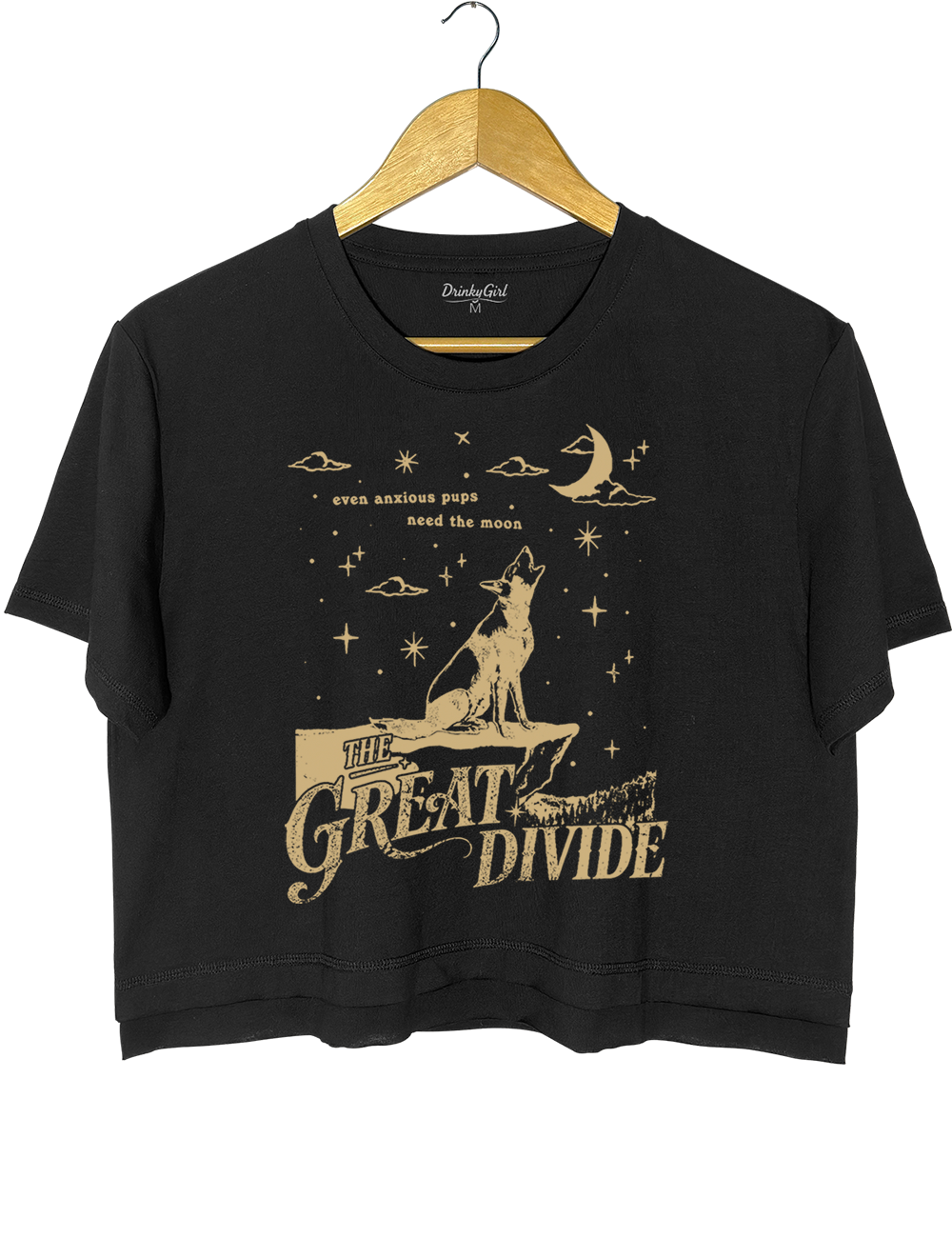 Even Anxious Pups Need The Moon The Great Divide Crop Top