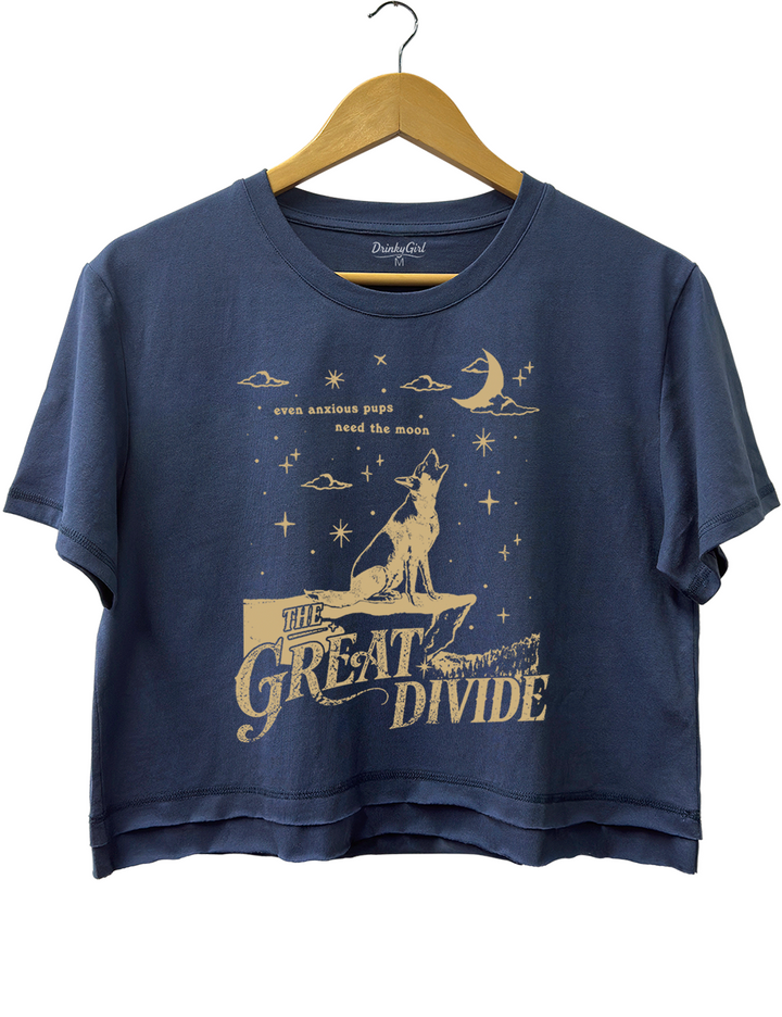 Even Anxious Pups Need The Moon The Great Divide Crop Top