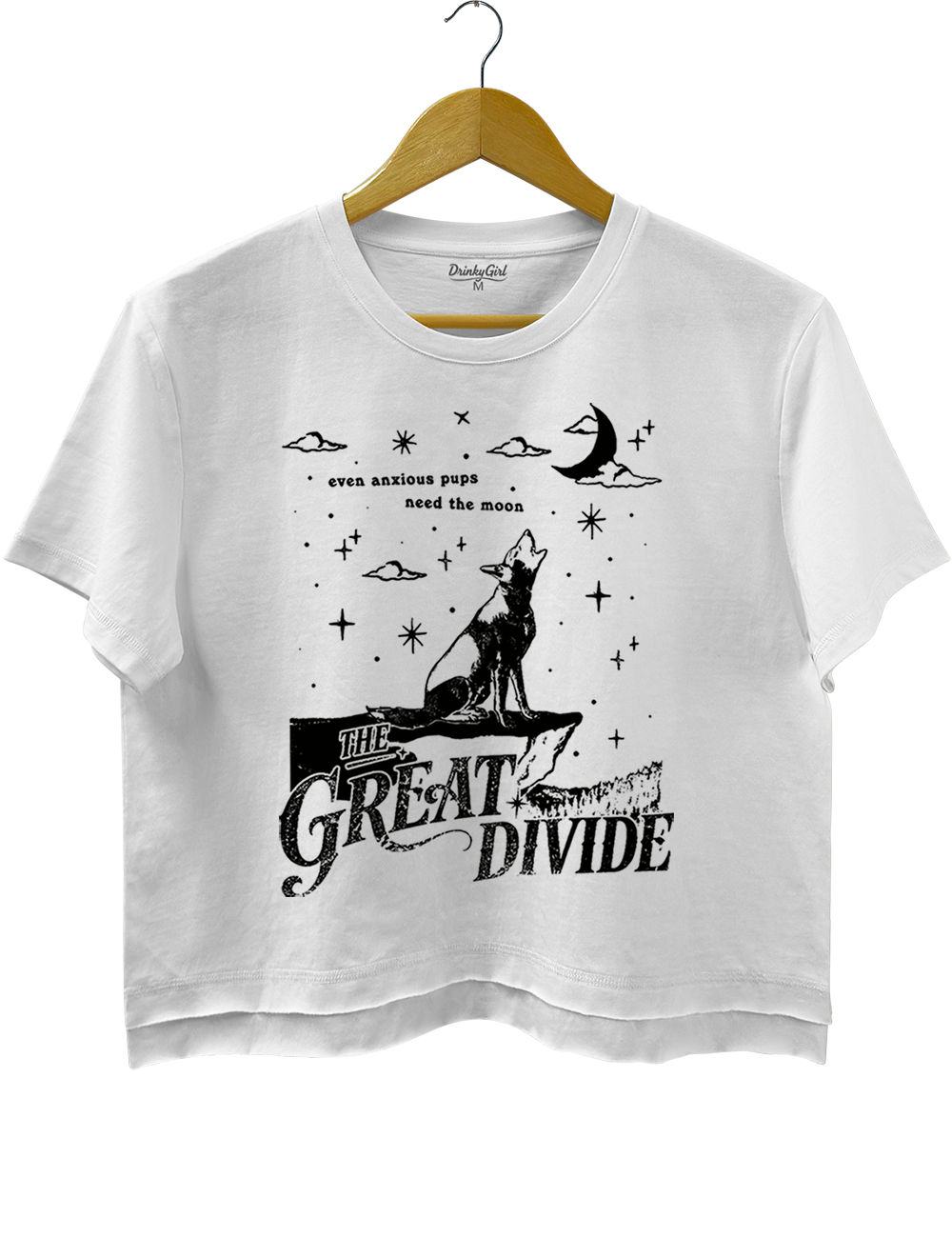 Even Anxious Pups Need The Moon The Great Divide Crop Top
