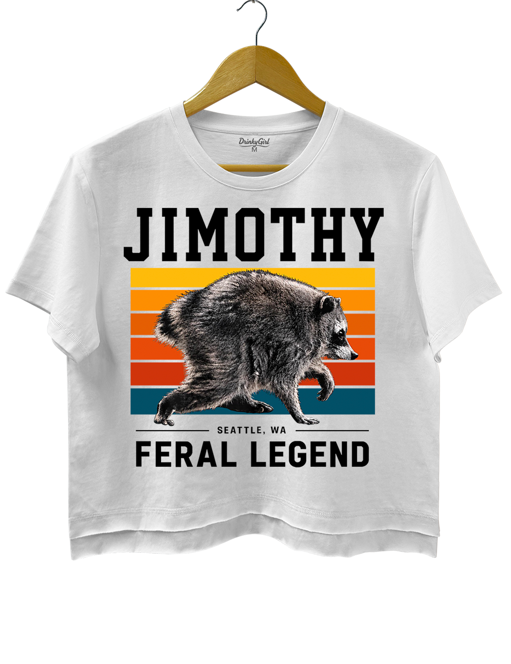 Retro Jimothy Raccoon Seattle Feral Crop Top