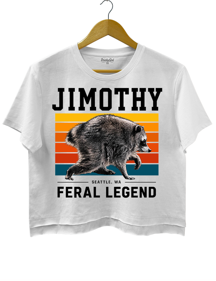 Retro Jimothy Raccoon Seattle Feral Crop Top