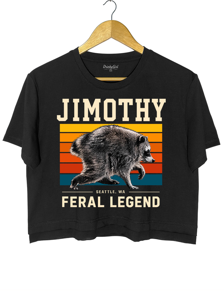 Retro Jimothy Raccoon Seattle Feral Crop Top