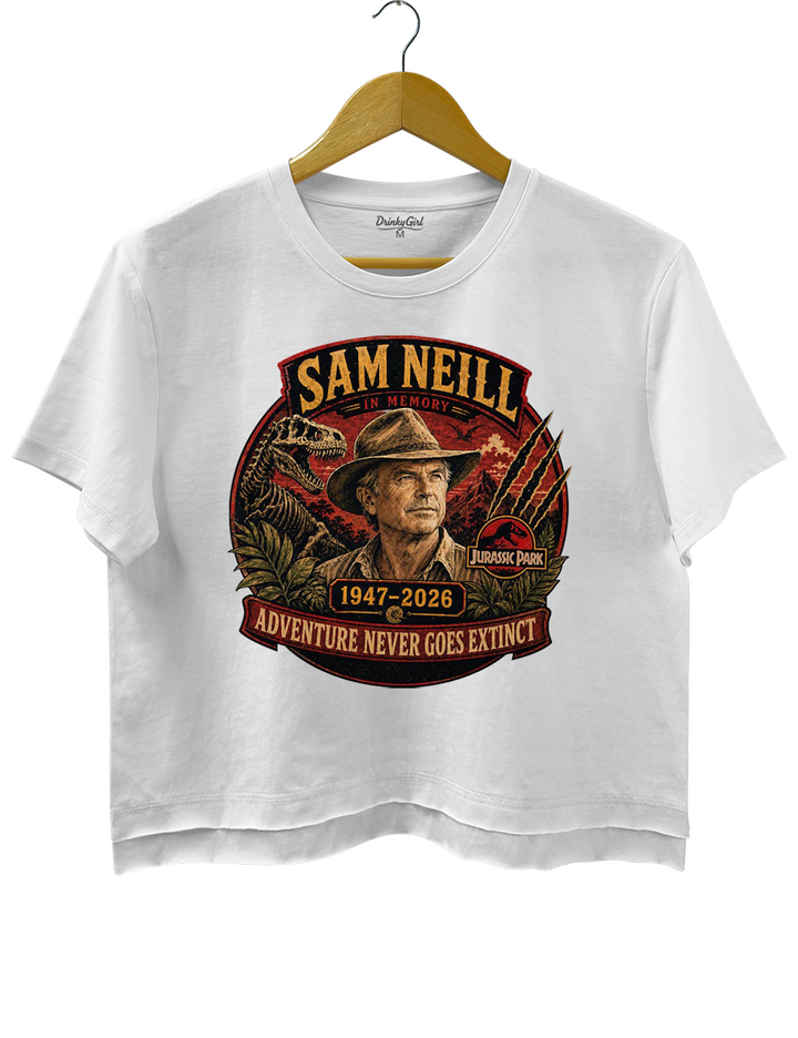 Sam Neill Adventure Never Goes Extinct Crop Top