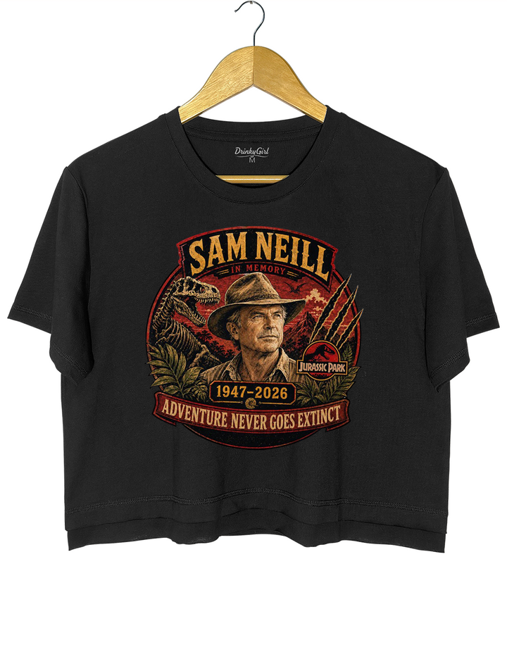 Sam Neill Adventure Never Goes Extinct Crop Top