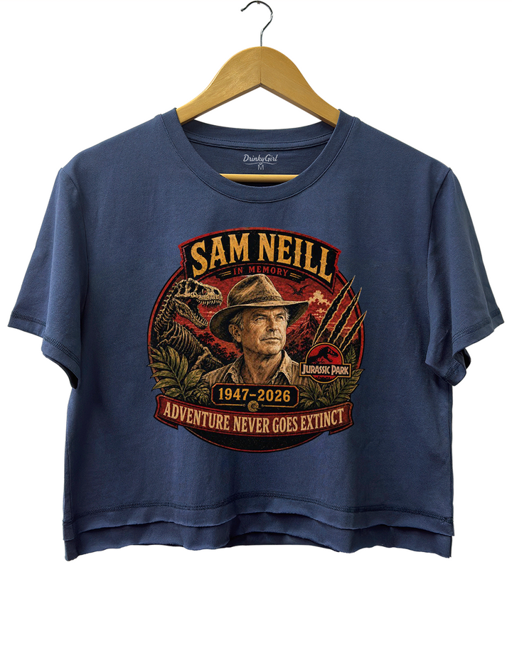 Sam Neill Adventure Never Goes Extinct Crop Top