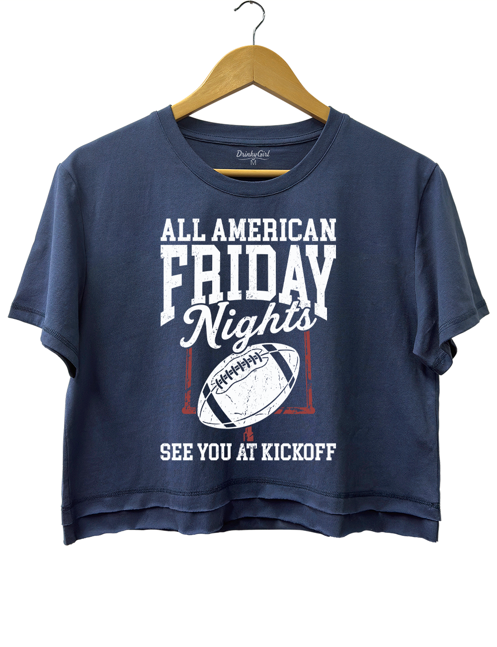 All American Friday Nights See You At Kickoff Crop Top