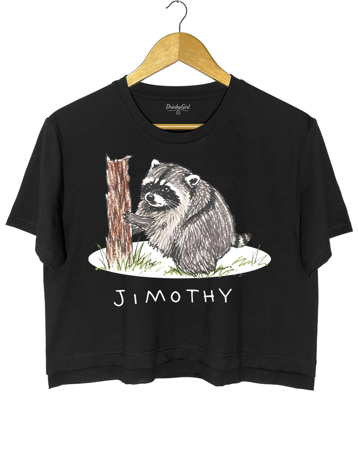 Cute Baby Raccoon Jimothy Crop Top