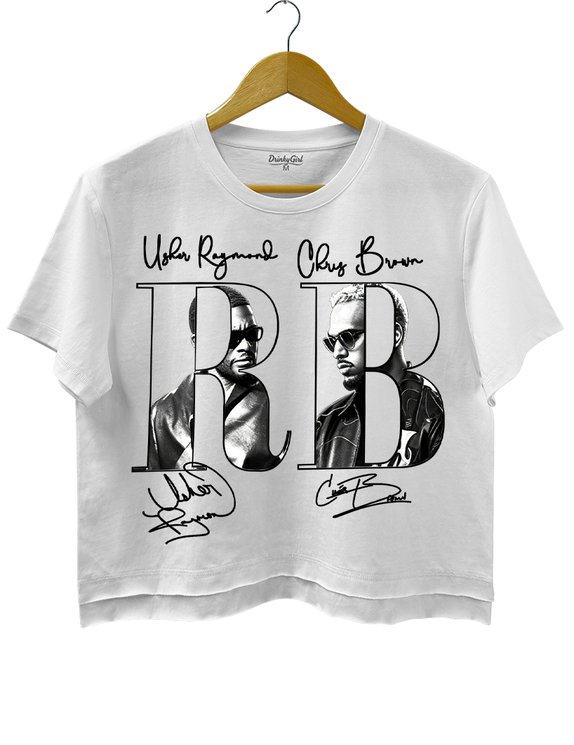 R&amp;B Usher Chris Brown Raymond and Brown  Crop Top