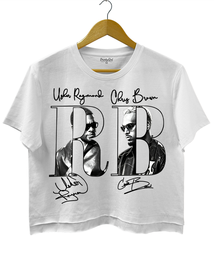 R&amp;B Usher Chris Brown Raymond and Brown  Crop Top
