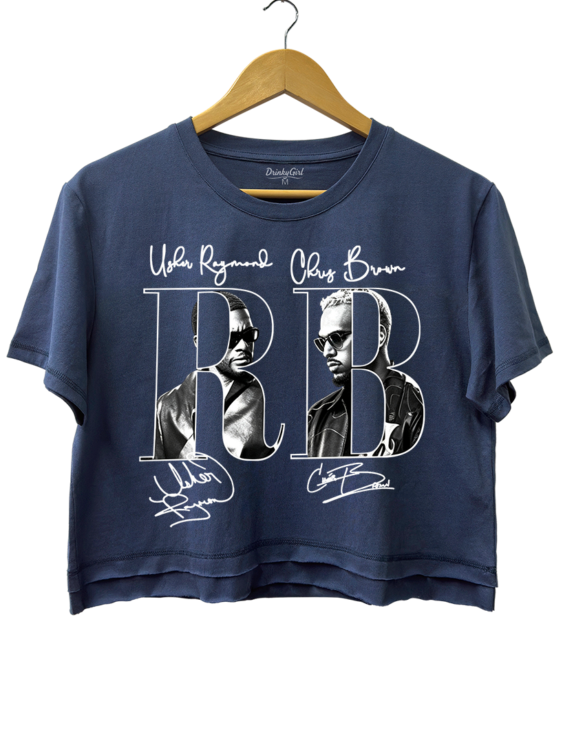 R&amp;B Usher Chris Brown Raymond and Brown  Crop Top