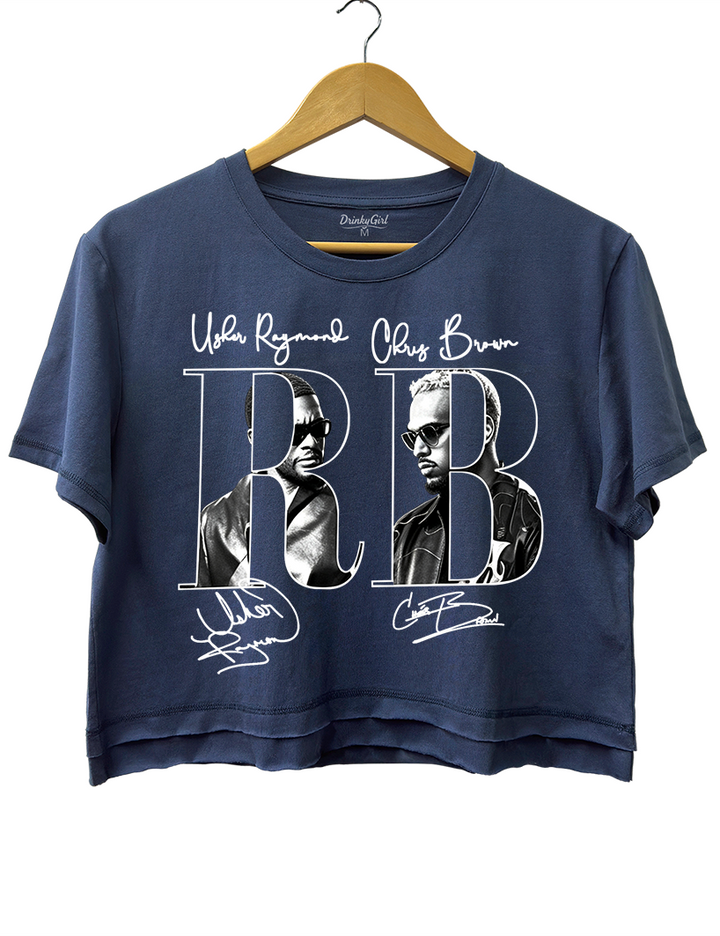 R&amp;B Usher Chris Brown Raymond and Brown  Crop Top