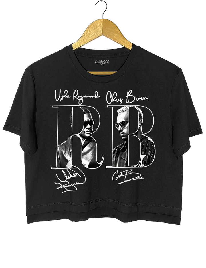 R&amp;B Usher Chris Brown Raymond and Brown  Crop Top