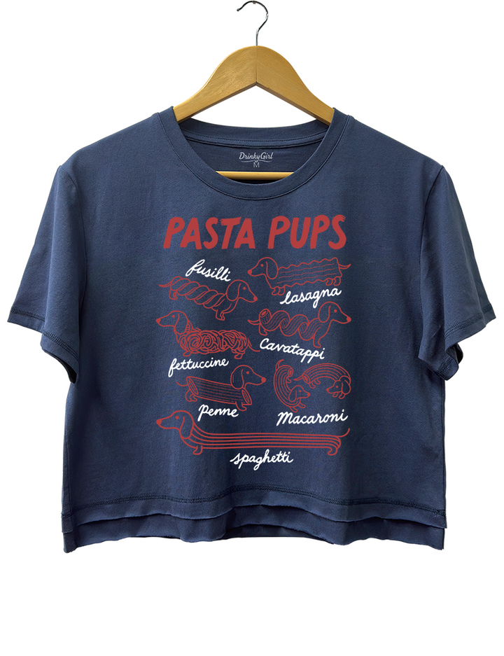 Funny Dachshund Spagetti Crop Top