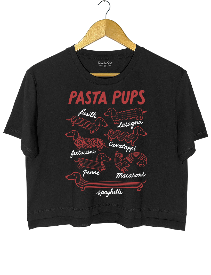 Funny Dachshund Spagetti Crop Top