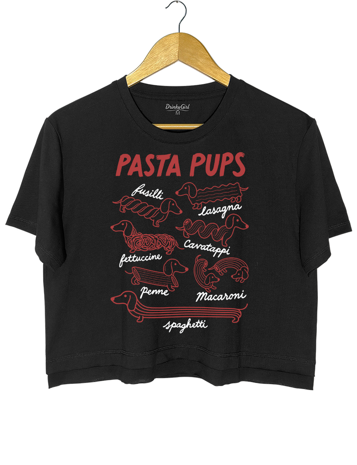Funny Dachshund Spagetti Crop Top