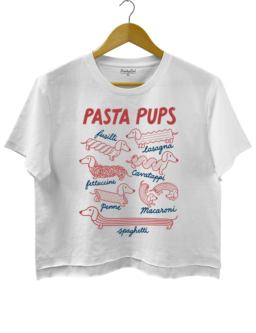 Funny Dachshund Spagetti Crop Top