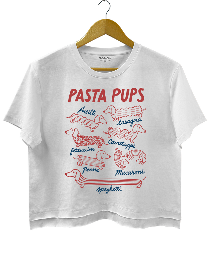 Funny Dachshund Spagetti Crop Top