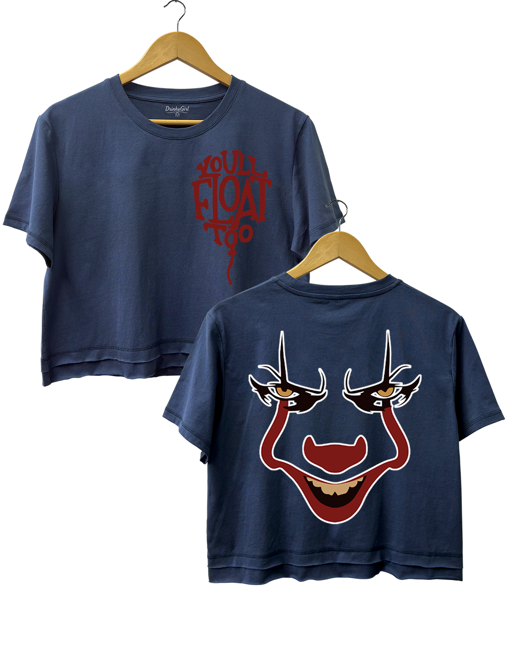 Horror Clown Balloon Crop Top