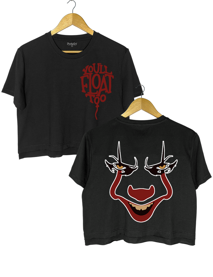 Horror Clown Balloon Crop Top