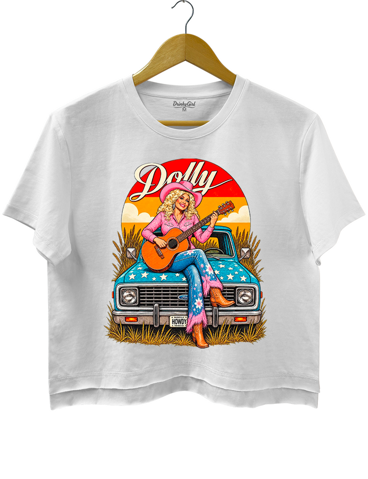 Vintage Retro Dolly Country Singer Crop Top