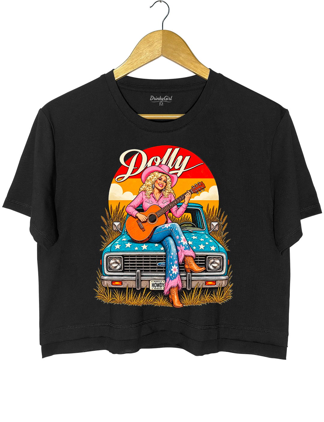 Vintage Retro Dolly Country Singer Crop Top
