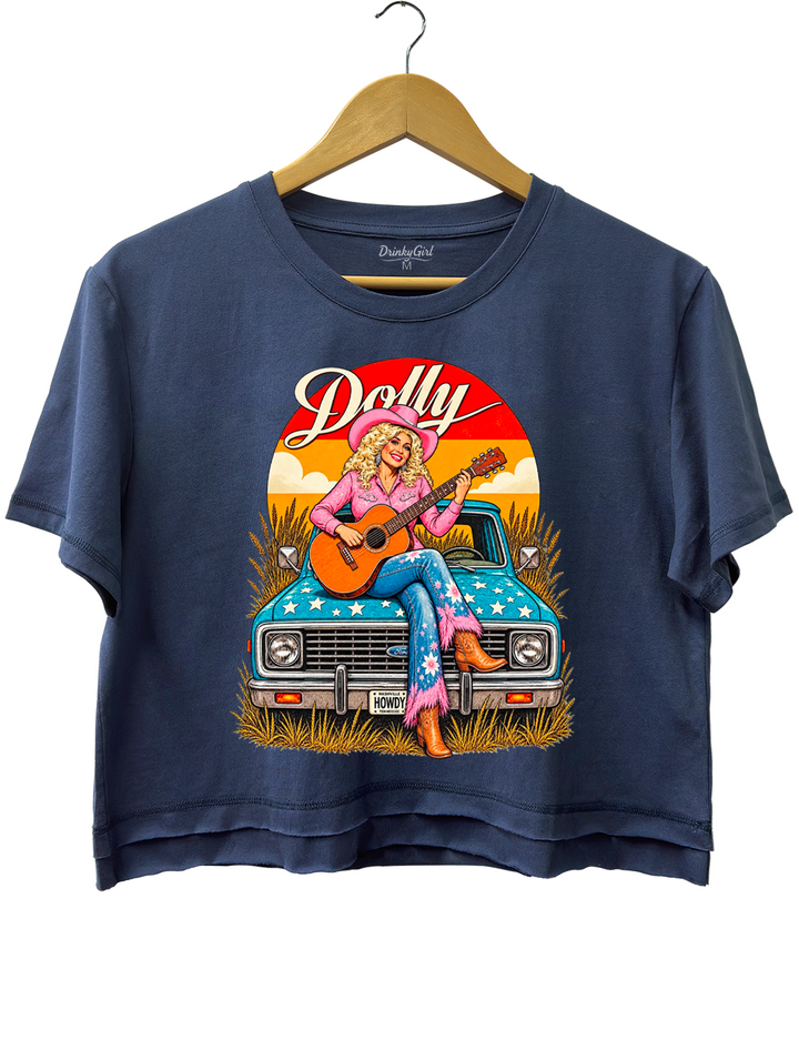 Vintage Retro Dolly Country Singer Crop Top