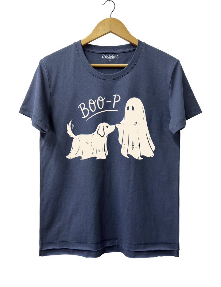 Boo-p Ghost Dog Funny Halloween Tee