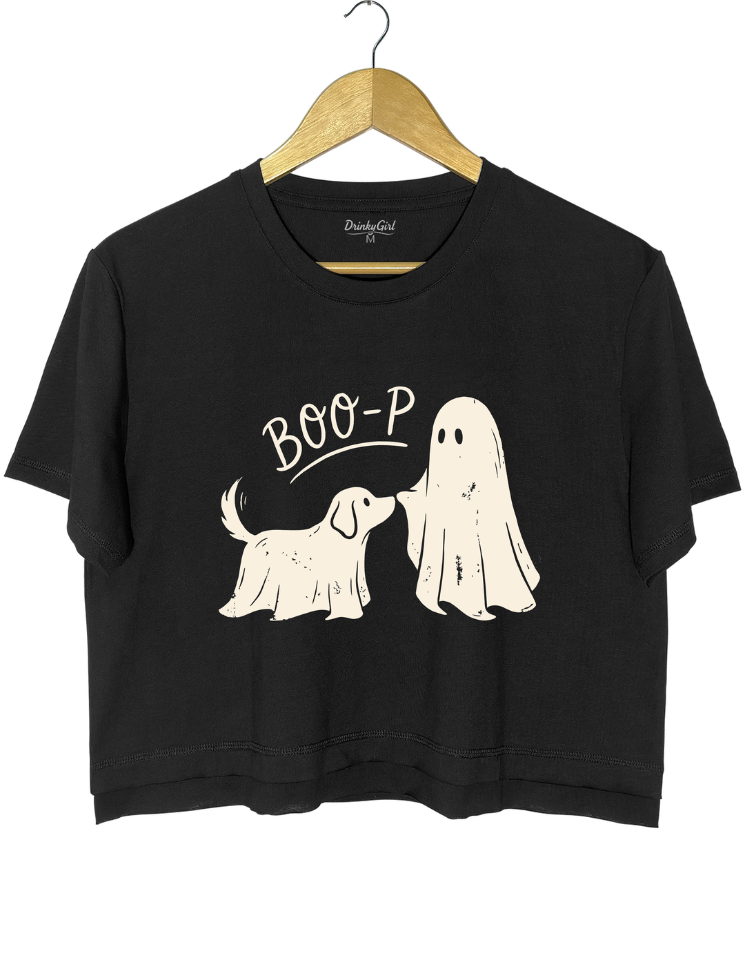 Boo-p Ghost Dog Funny Halloween Crop Top