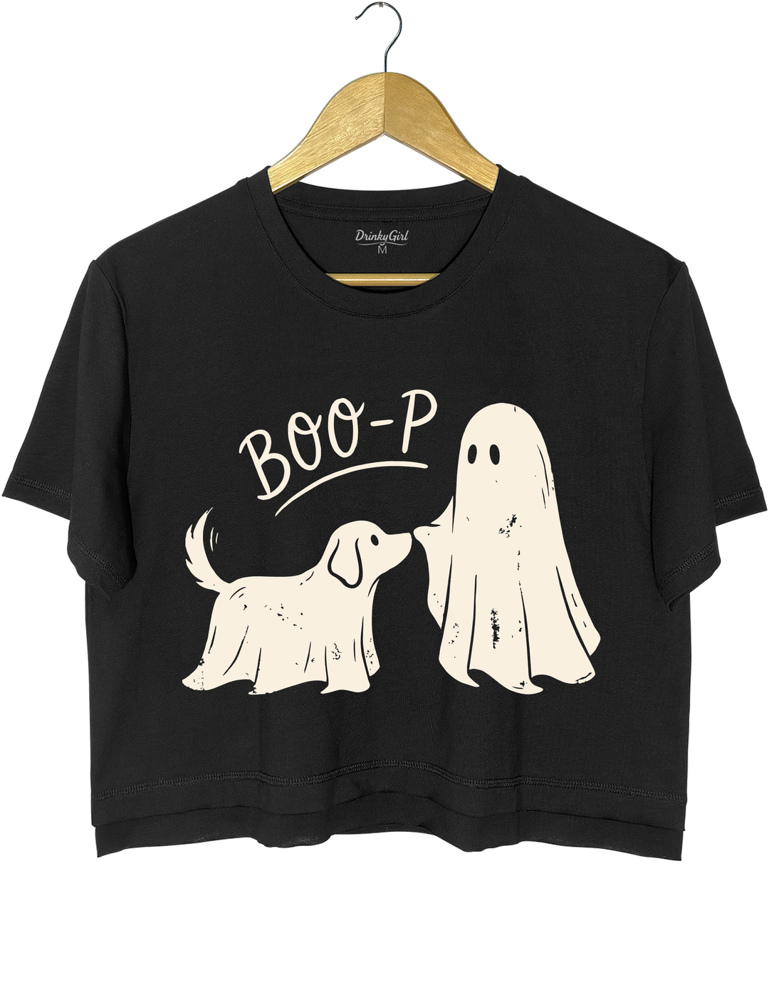 Boo-p Ghost Dog Funny Halloween Crop Top