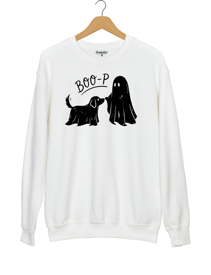 Boo-p Ghost Dog Funny Halloween Sweatshirt