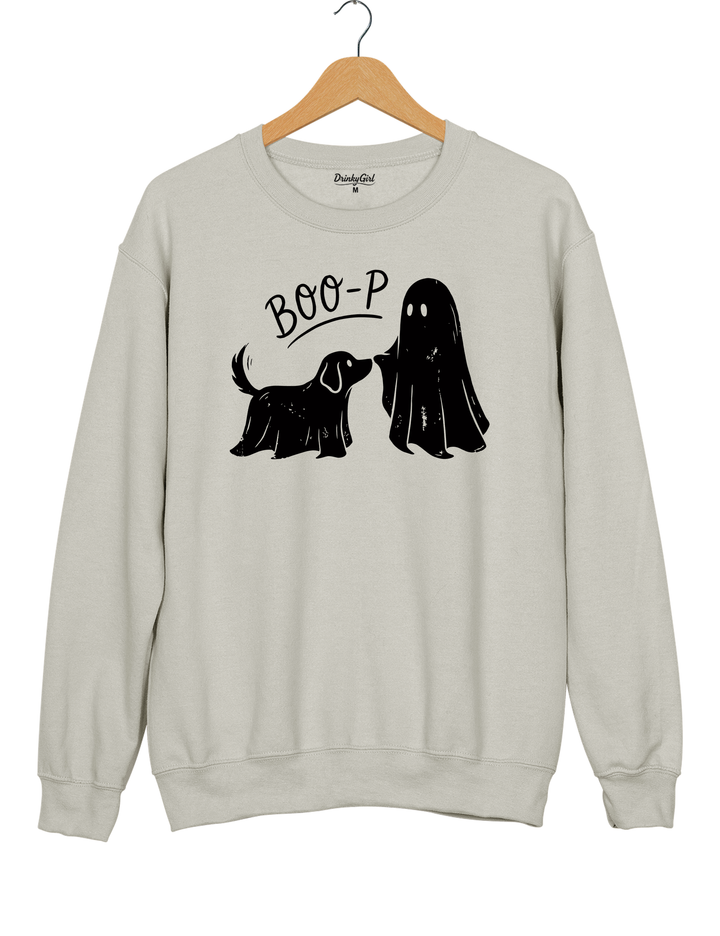 Boo-p Ghost Dog Funny Halloween Sweatshirt
